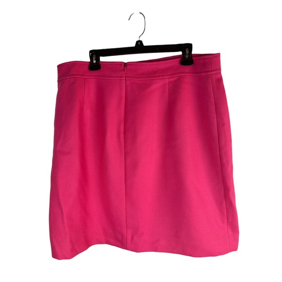 J Crew Patch Pocket Mini Skirt Double Serge Wool Barbie Bright Fuchsia 16T Tall - Picture 6 of 10
